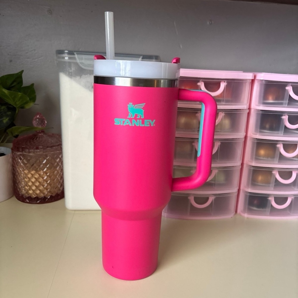 Stanley Vibrant Pink Travel Mug with Handle